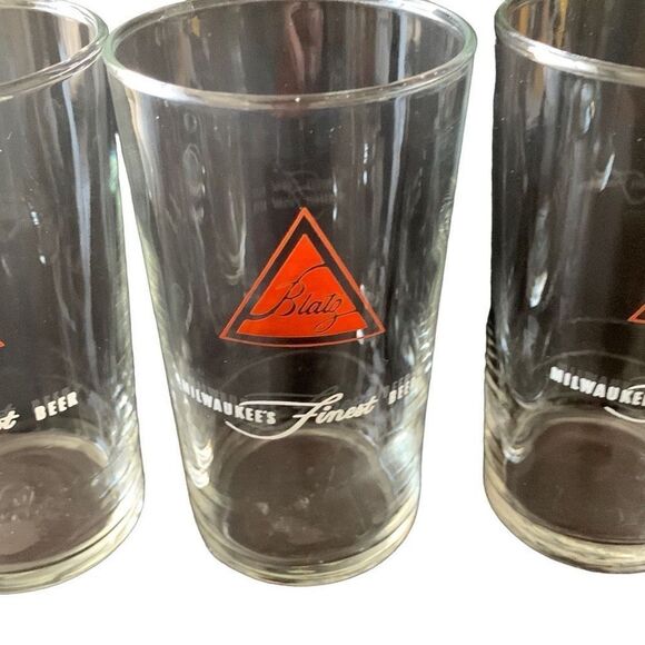 Vintage 1960s Blatz Beer Brown Glass Triangle Logo Set Lot of 6 Classic - Picture 9 of 11